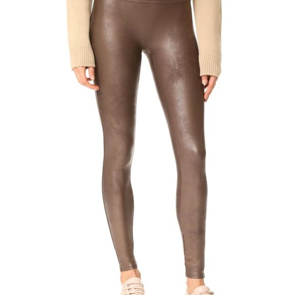SPANX faux leather leggings brown sz S